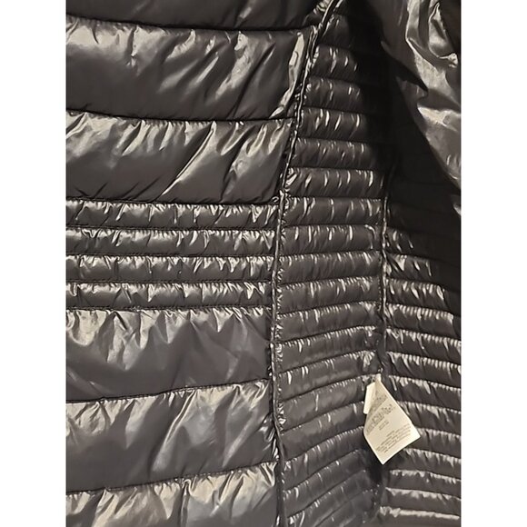 DKNY size SMALL Bib Front Puffer winter Jacket Womens Black coat with hood - Picture 11 of 12